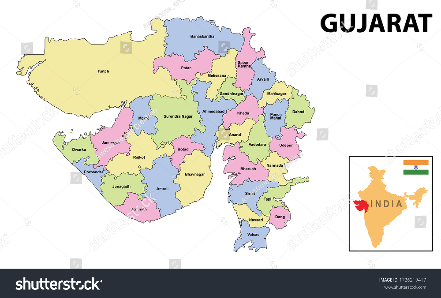 84 Gujarat boundary Images, Stock Photos & Vectors | Shutterstock