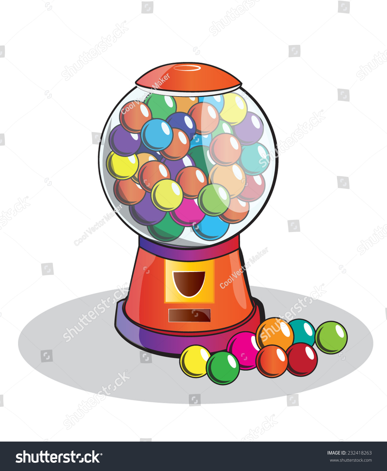 Gumball Machine Isolated, Doodle Style Stock Vector Illustration ...