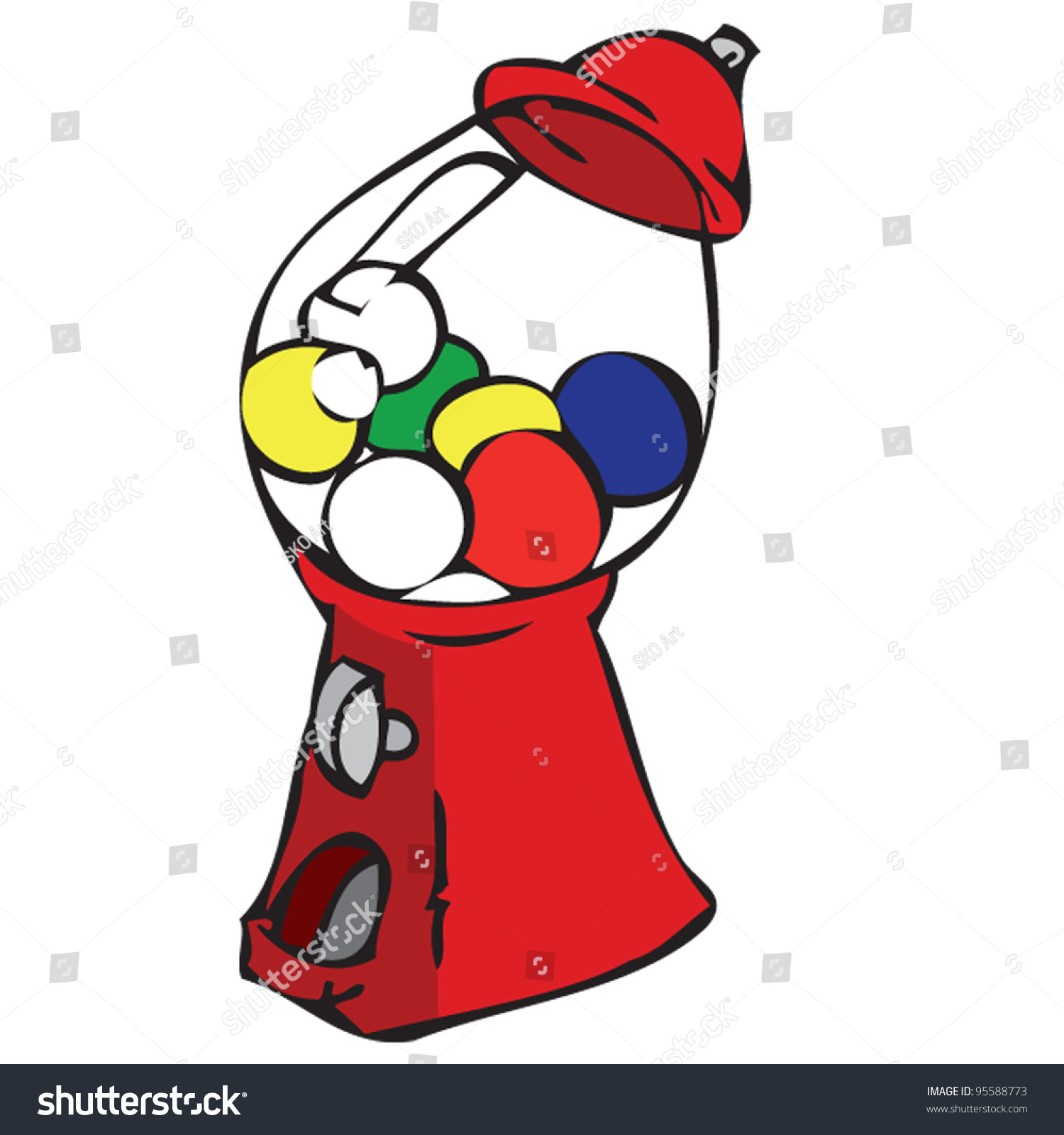 Gumball Machine Vector Stock Vector 95588773 - Shutterstock