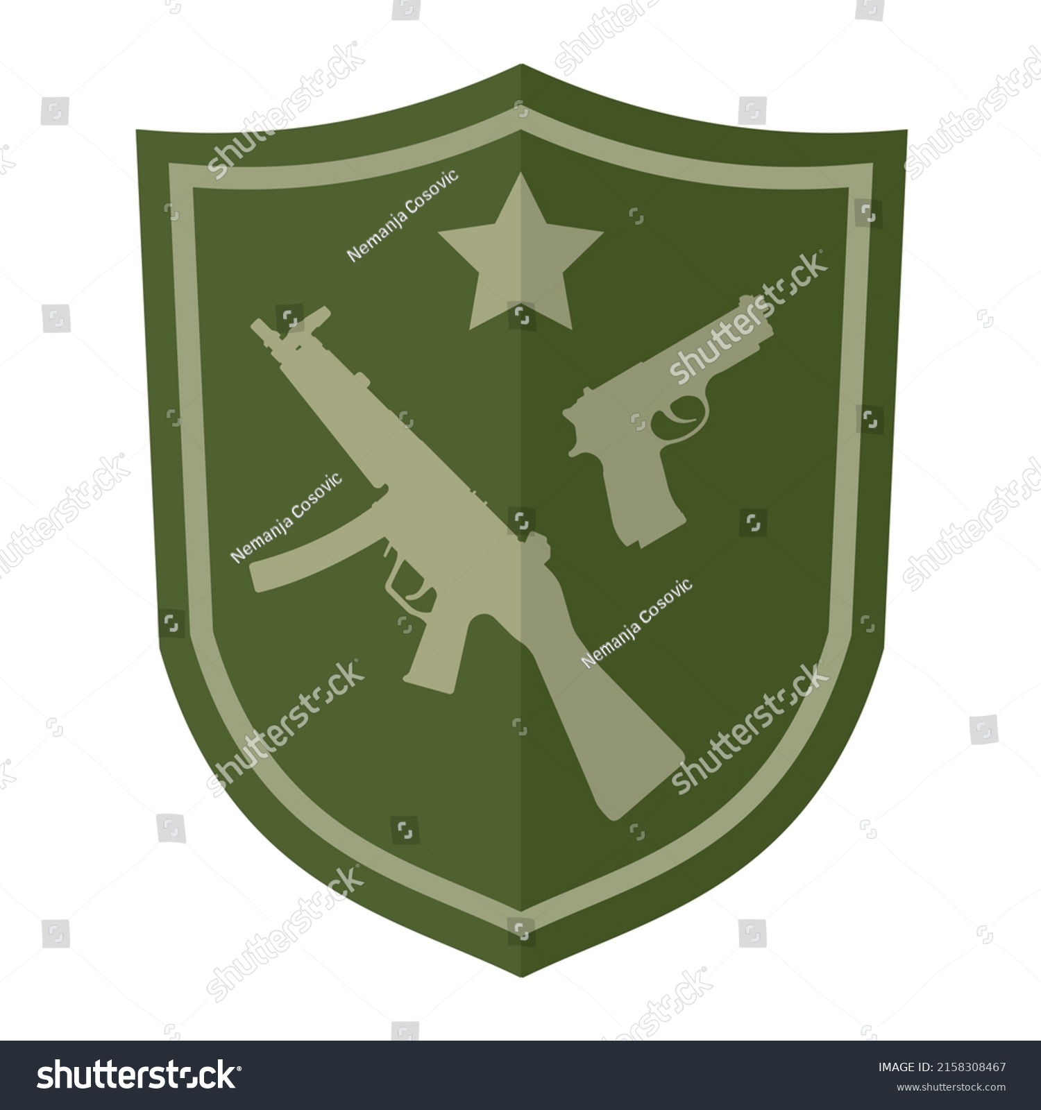 Gun Rifle Airsoft Patch Vector Illustration Stock Vector (Royalty Free ...