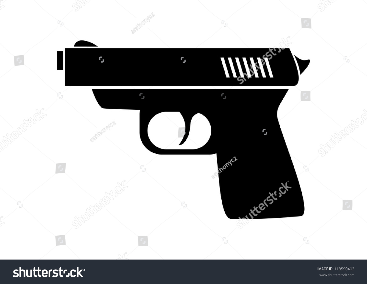 Gun Icon Stock Vector Illustration 118590403 : Shutterstock