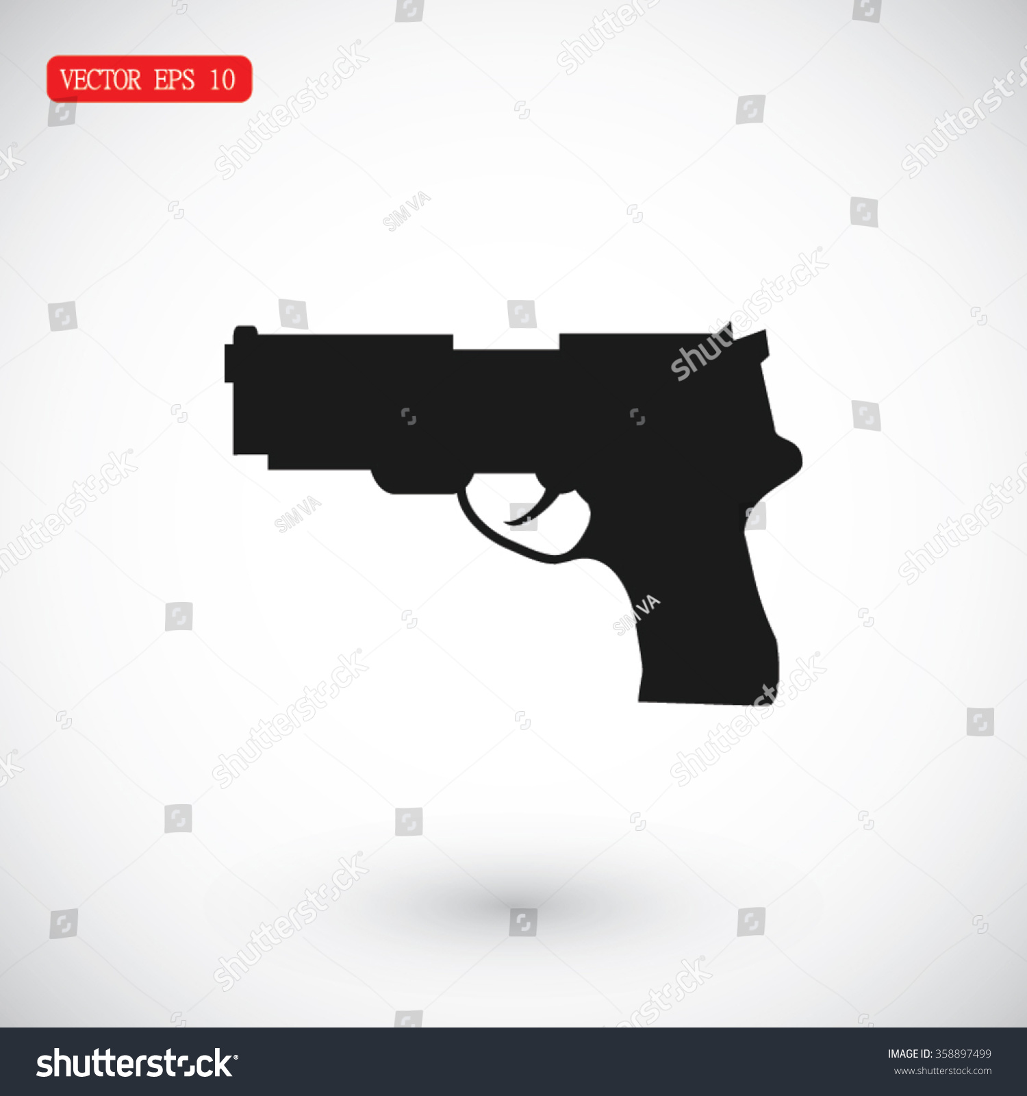 Gun Icon Stock Vector Illustration 358897499 : Shutterstock