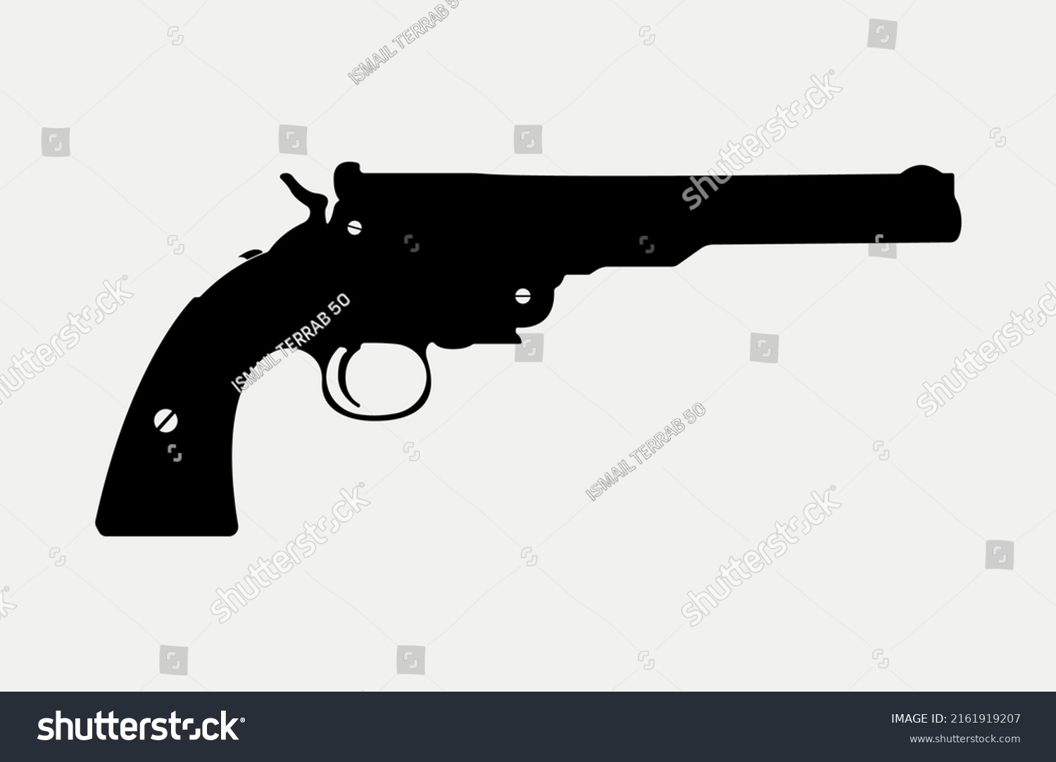 Gun Revolver Weapon Silhouette Firearm Vector Stock Vector (Royalty ...