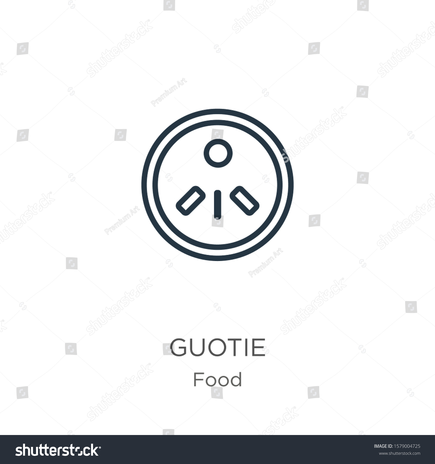 SVG of Guotie icon. Thin linear guotie outline icon isolated on white background from food collection. Line vector sign, symbol for web and mobile svg