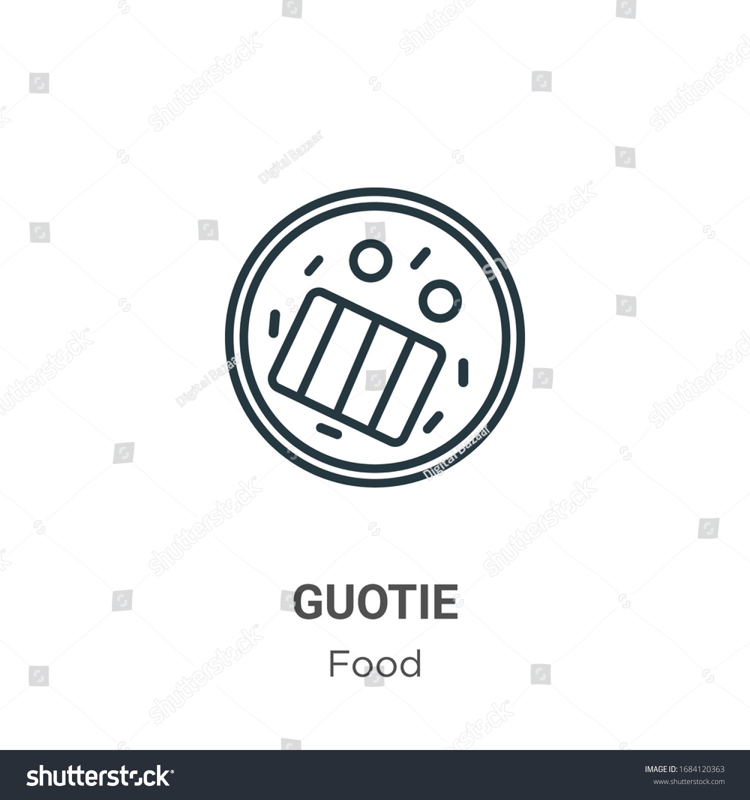 SVG of Guotie outline vector icon. Thin line black guotie icon, flat vector simple element illustration from editable food concept isolated stroke on white background svg