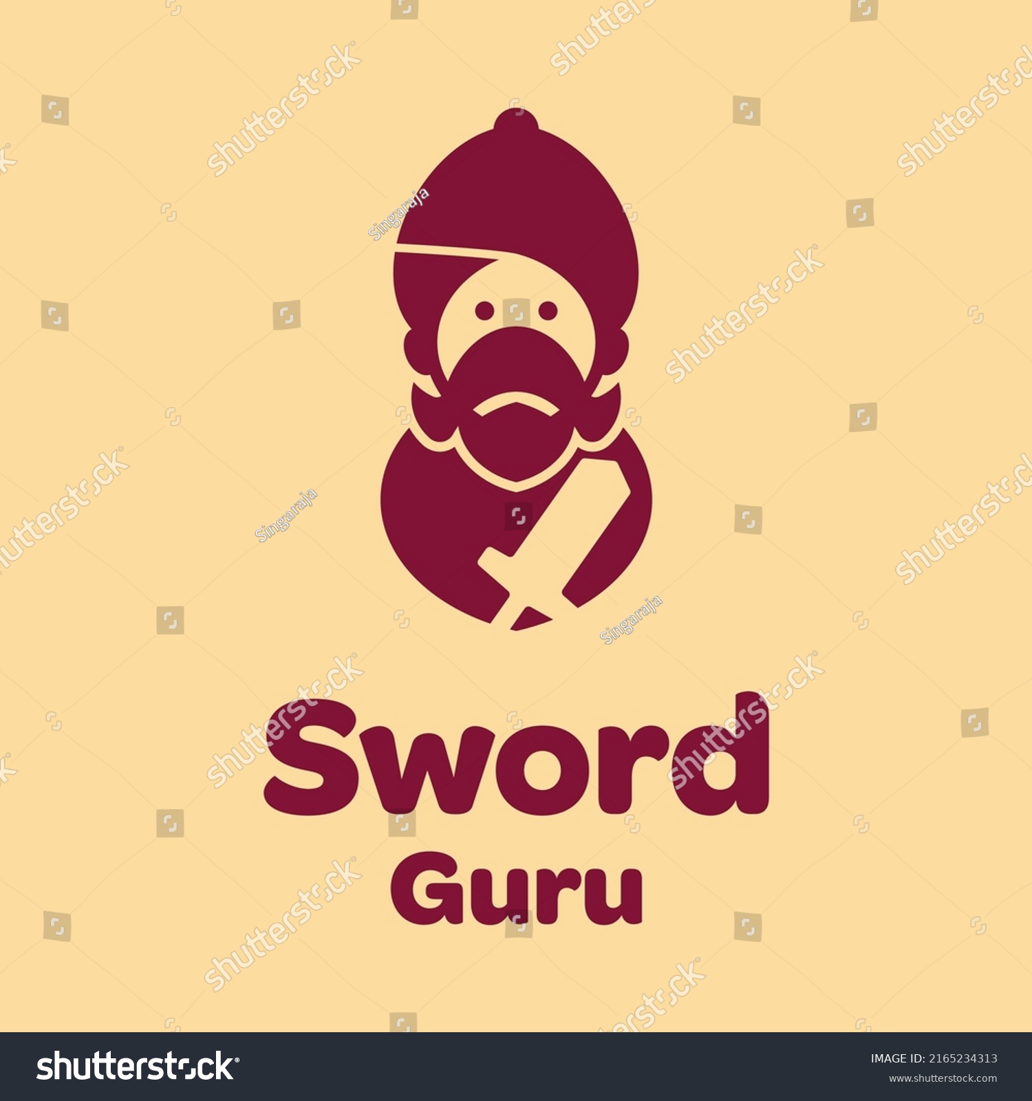 Guru Hold Sword Logo Design Vector Stock Vector (Royalty Free ...