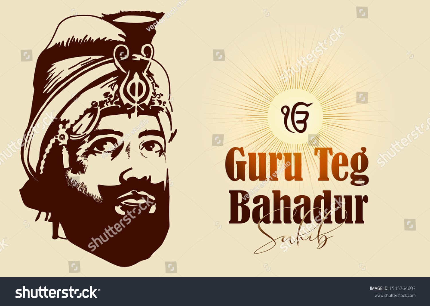 Guru Tegh Bahadur Sahibvector Illustration Stock Vector (Royalty Free ...