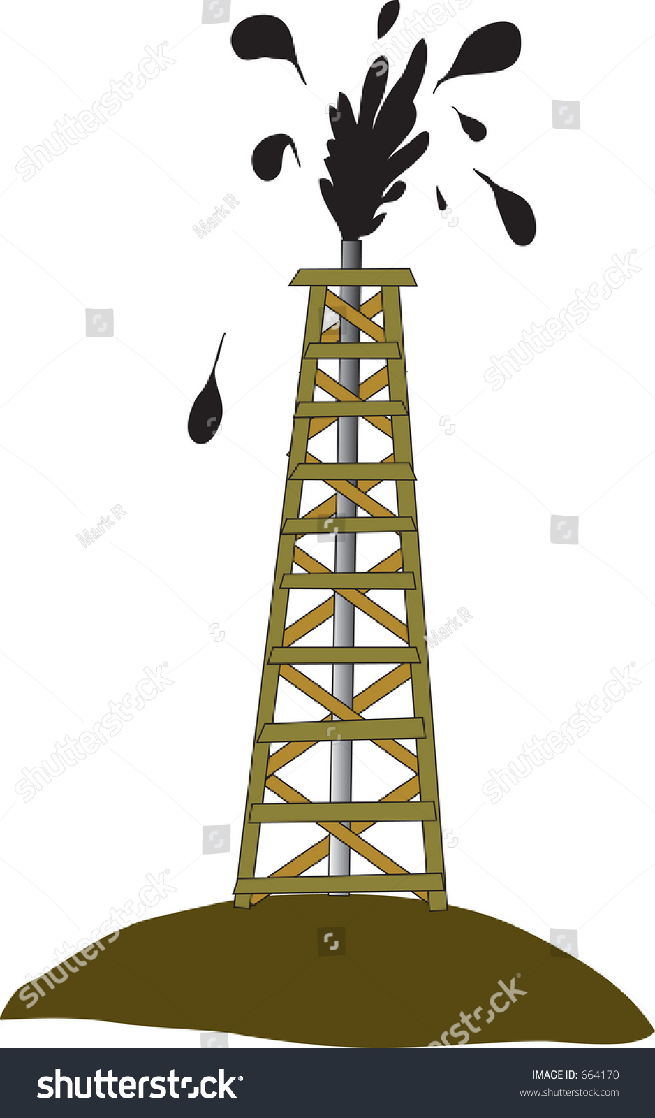 Gushing Oil Well Stock Vector 664170 - Shutterstock