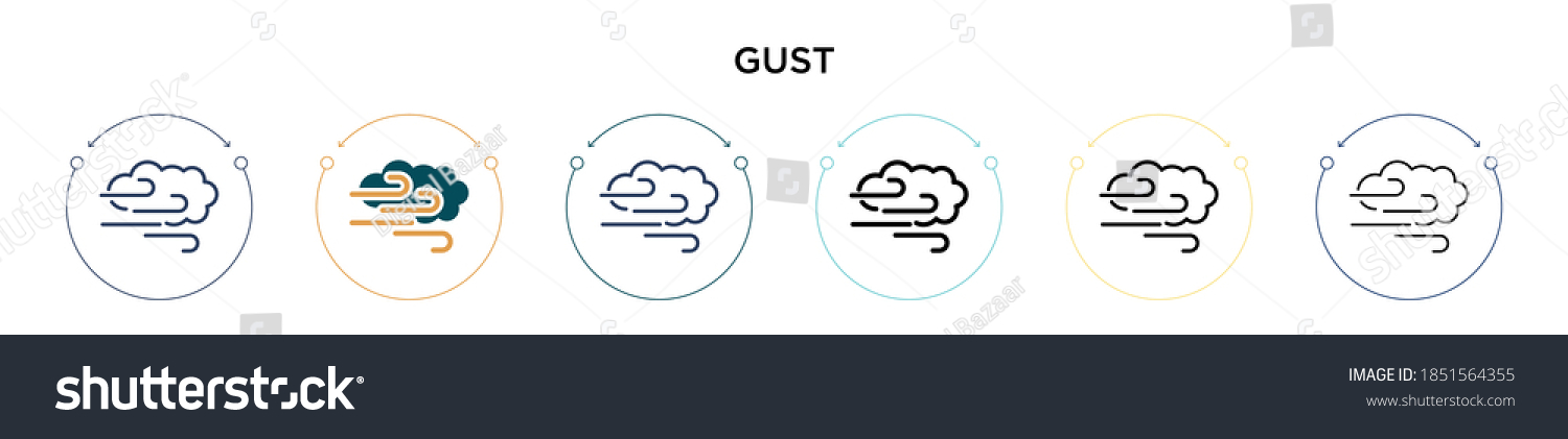 SVG of Gust icon in filled, thin line, outline and stroke style. Vector illustration of two colored and black gust vector icons designs can be used for mobile, ui, web svg