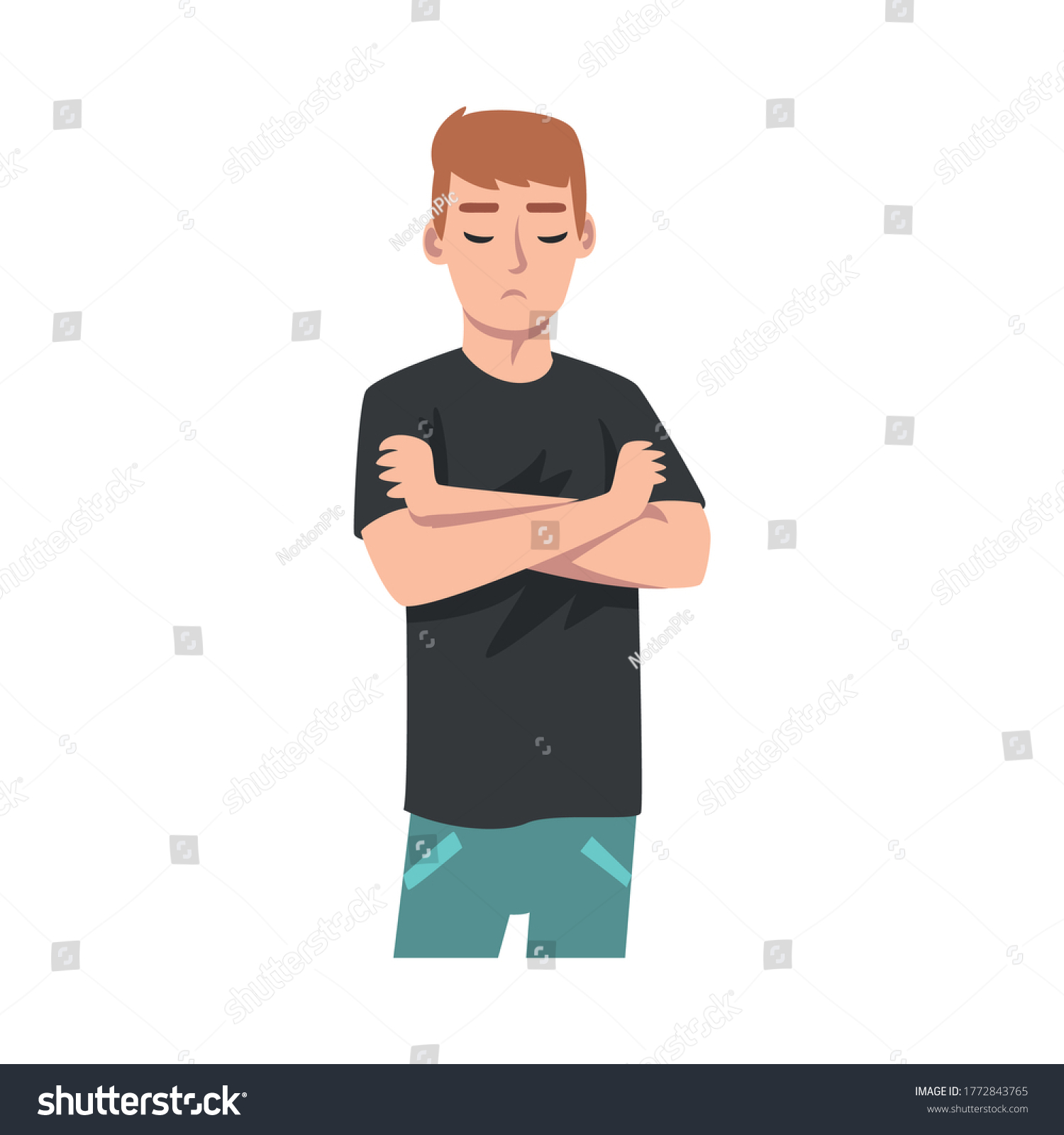 Guy Folded His Arms Gourdy Vector Stock Vector (Royalty Free ...