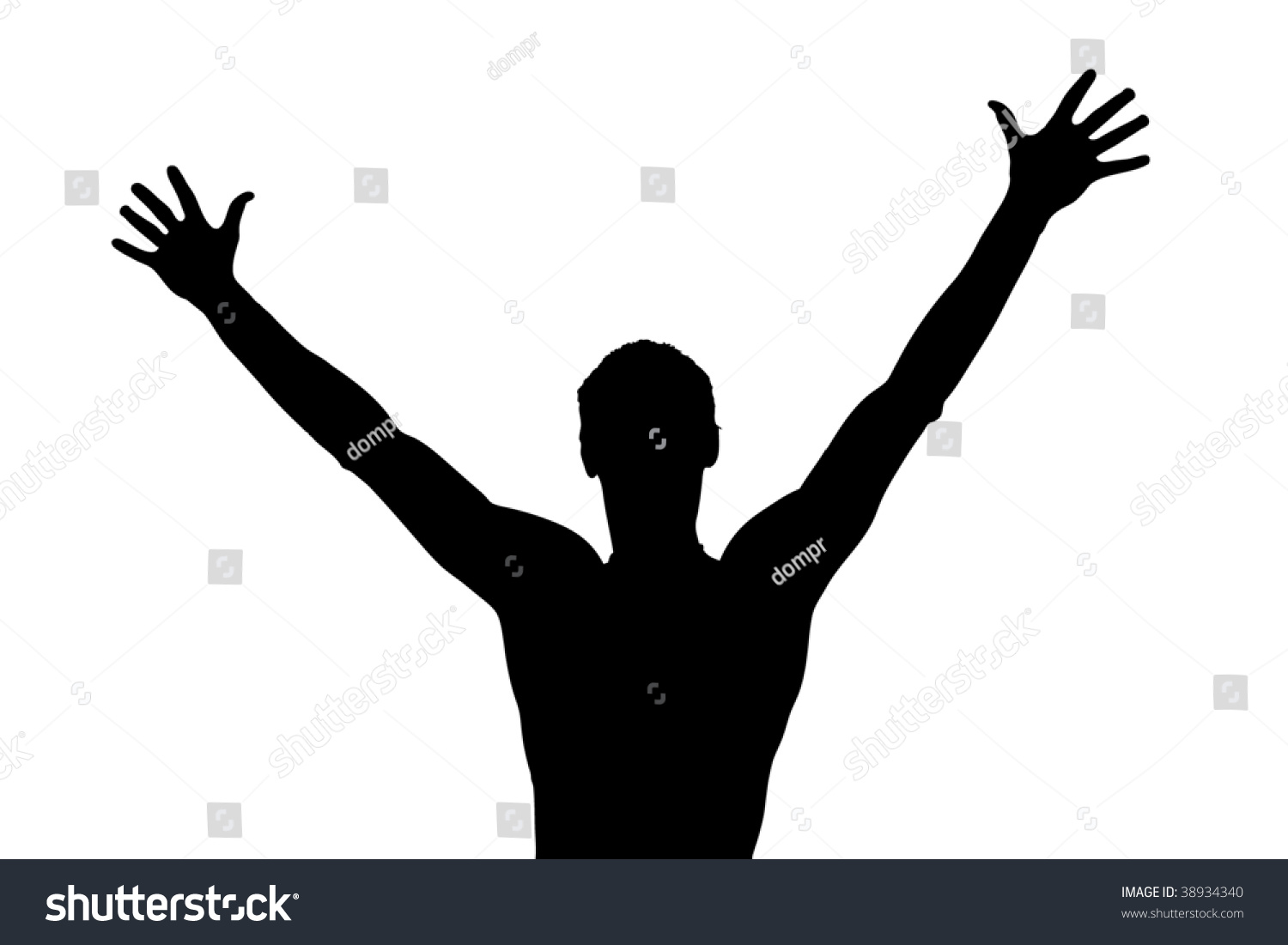 Guy Raised His Hands Up Stock Vector Illustration 38934340 : Shutterstock