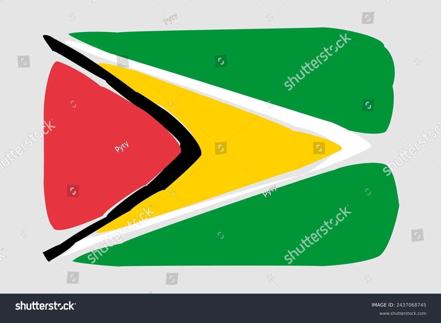 SVG of Guyana flag - painted design vector illustration. Vector brush style svg