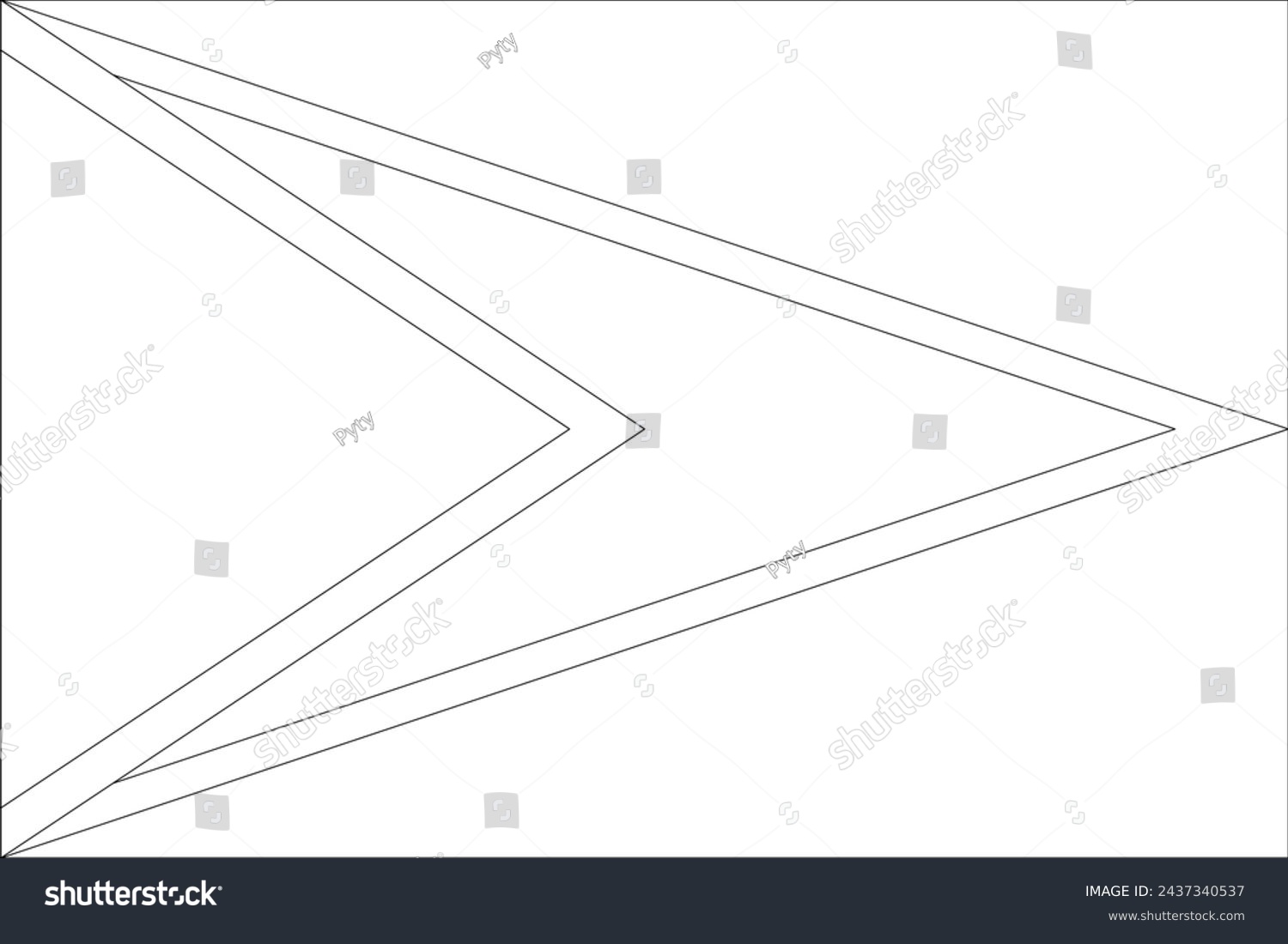 SVG of Guyana flag - thin black vector outline wireframe isolated on white background. Ready for colouring. svg