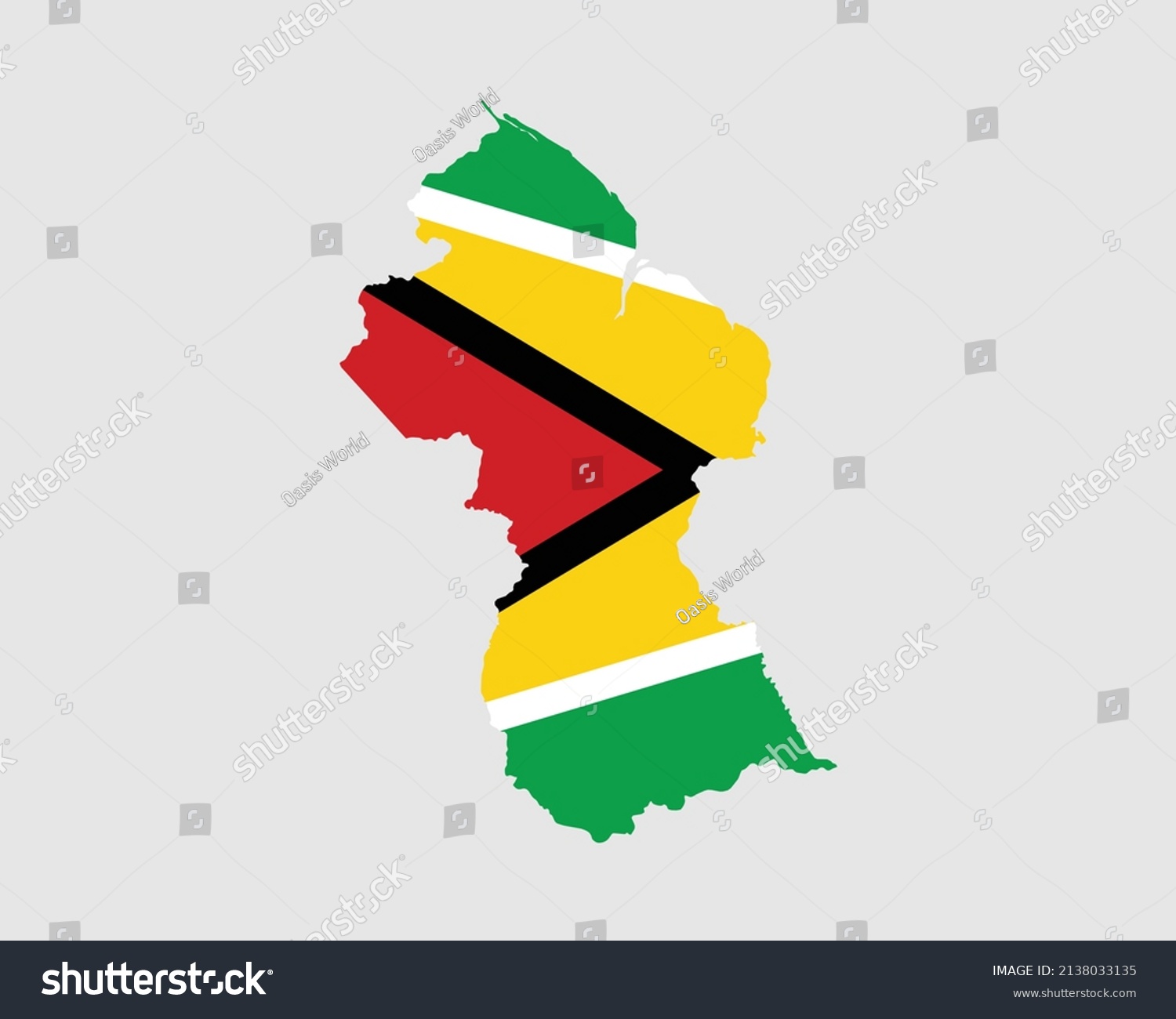 SVG of Guyana Map Flag. Map of the Co-operative Republic of Guyana with the Guyanese country banner. Vector Illustration. svg