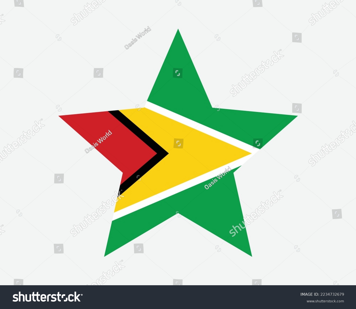 SVG of Guyana Star Flag. Guyanese Star Shape Flag. Country National Banner Icon Symbol Vector Flat Artwork Graphic Illustration svg