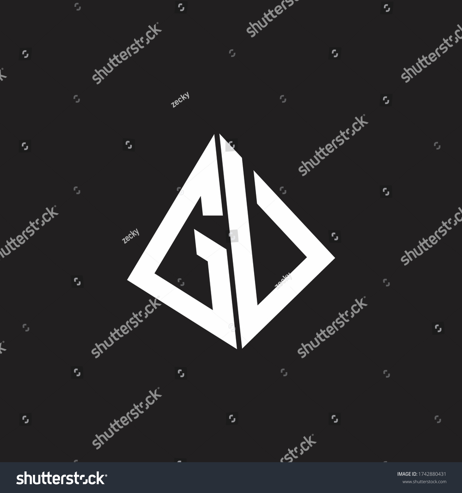 Gv Logo Monogram Standout Triangle Shape Stock Vector (Royalty Free ...