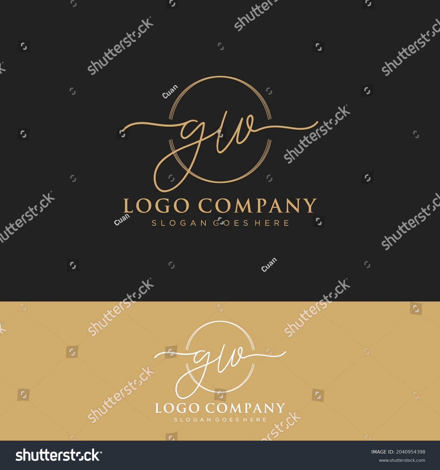 Gw Initial Letters Handwriting Signature Logo Stock Vector (Royalty ...