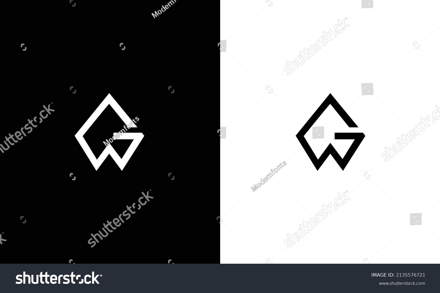 Gw Initial Logo Design Vector Graphic Stock Vector (Royalty Free ...