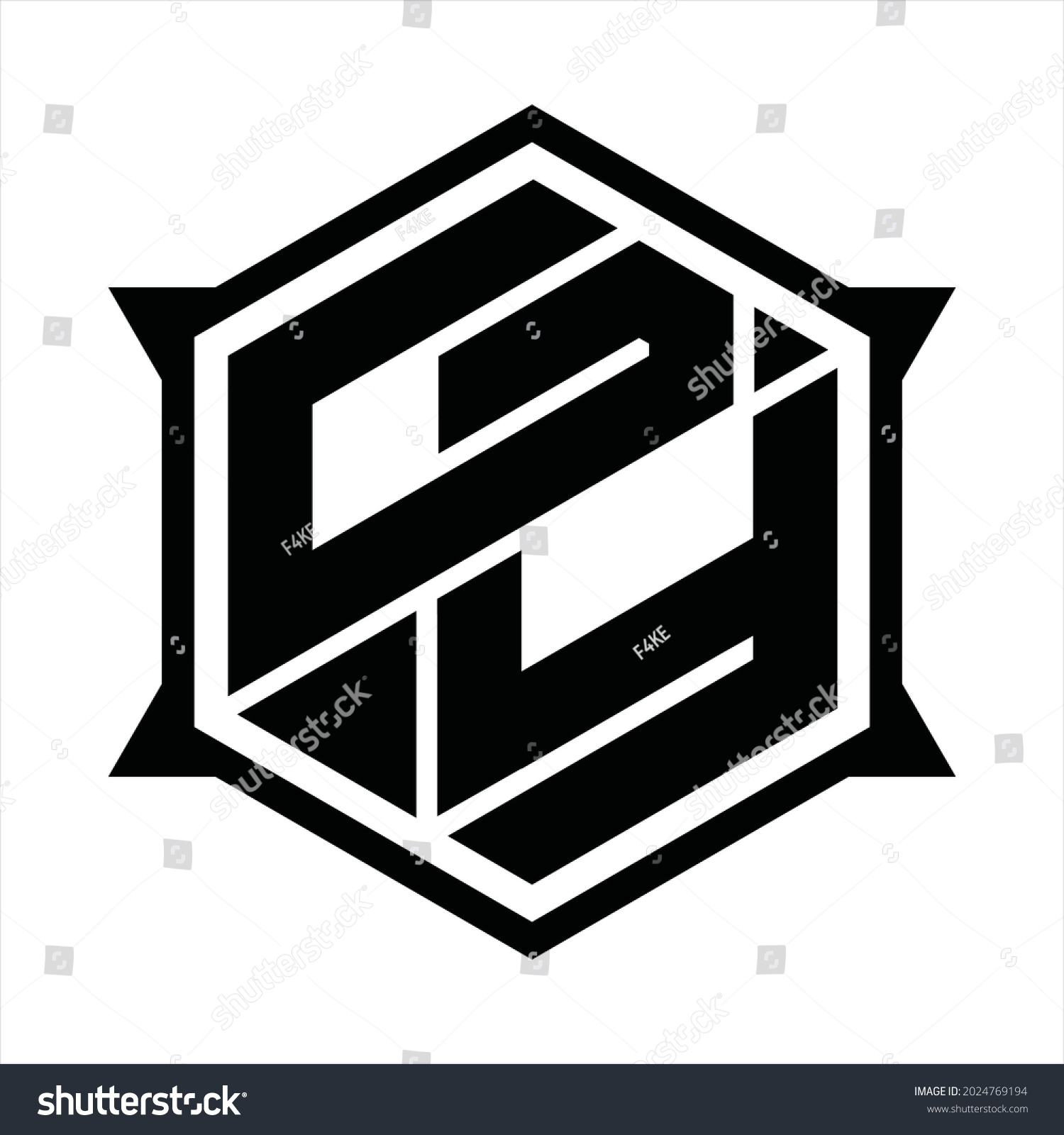 Gy Logo Monogram Hexagon Sharp Shape Stock Vector (Royalty Free ...