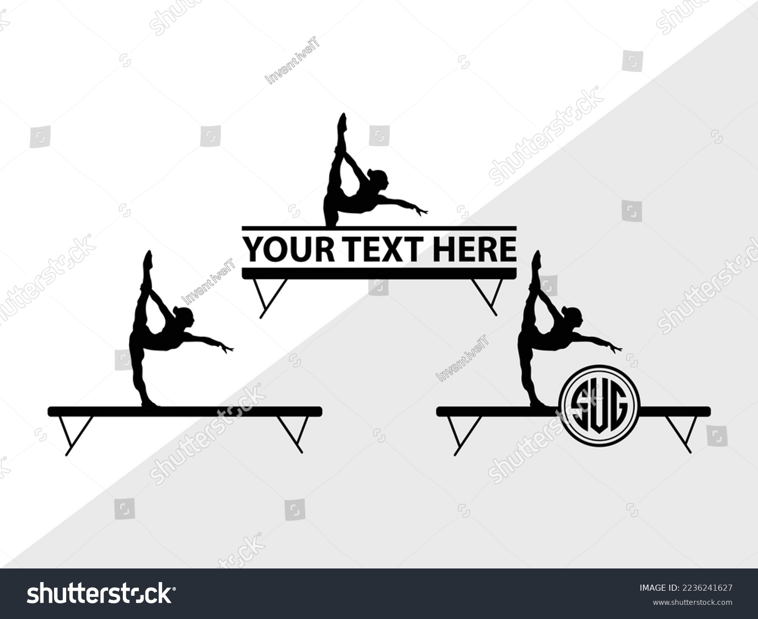 SVG of Gymnastic monogram Vector Illustration Silhouette svg