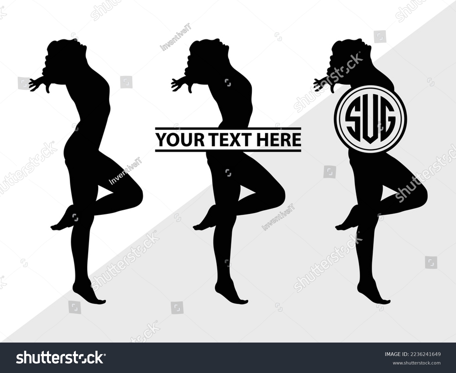 SVG of Gymnastic monogram Vector Illustration Silhouette svg