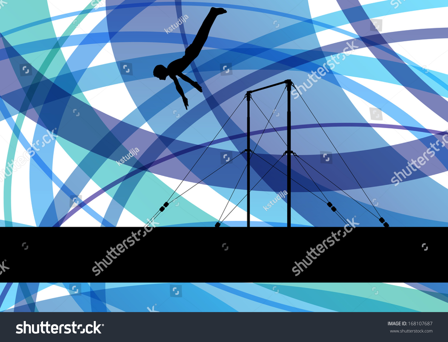 Gymnastics Bar Silhouette Athlete Vector Abstract Stock Vector (Royalty ...