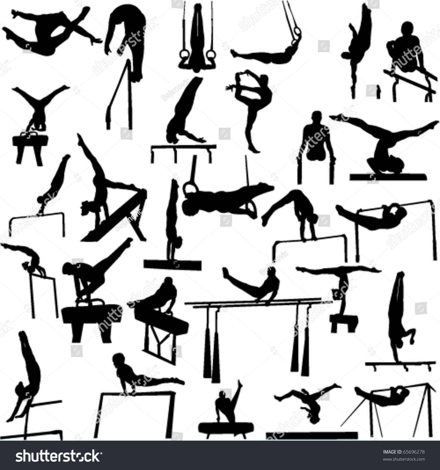 Gymnastics Collection Vector 1 Stock Vector Royalty Free 65696278 8445