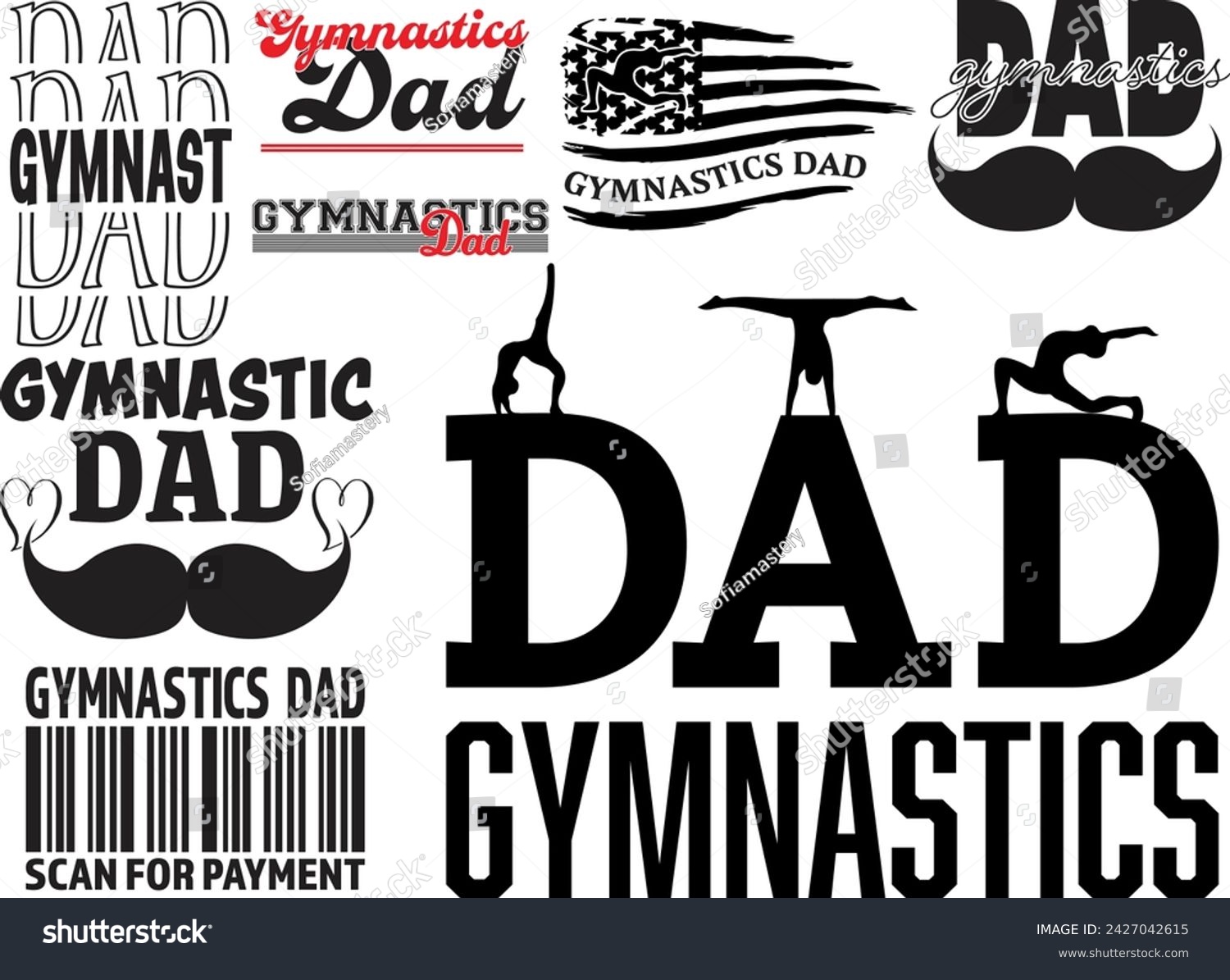 SVG of Gymnastics Dad bundle, Gymnastics Dad, Gymnastics Dad flag, Gymnastics, Sports, Gymnast dad life bundle svg
