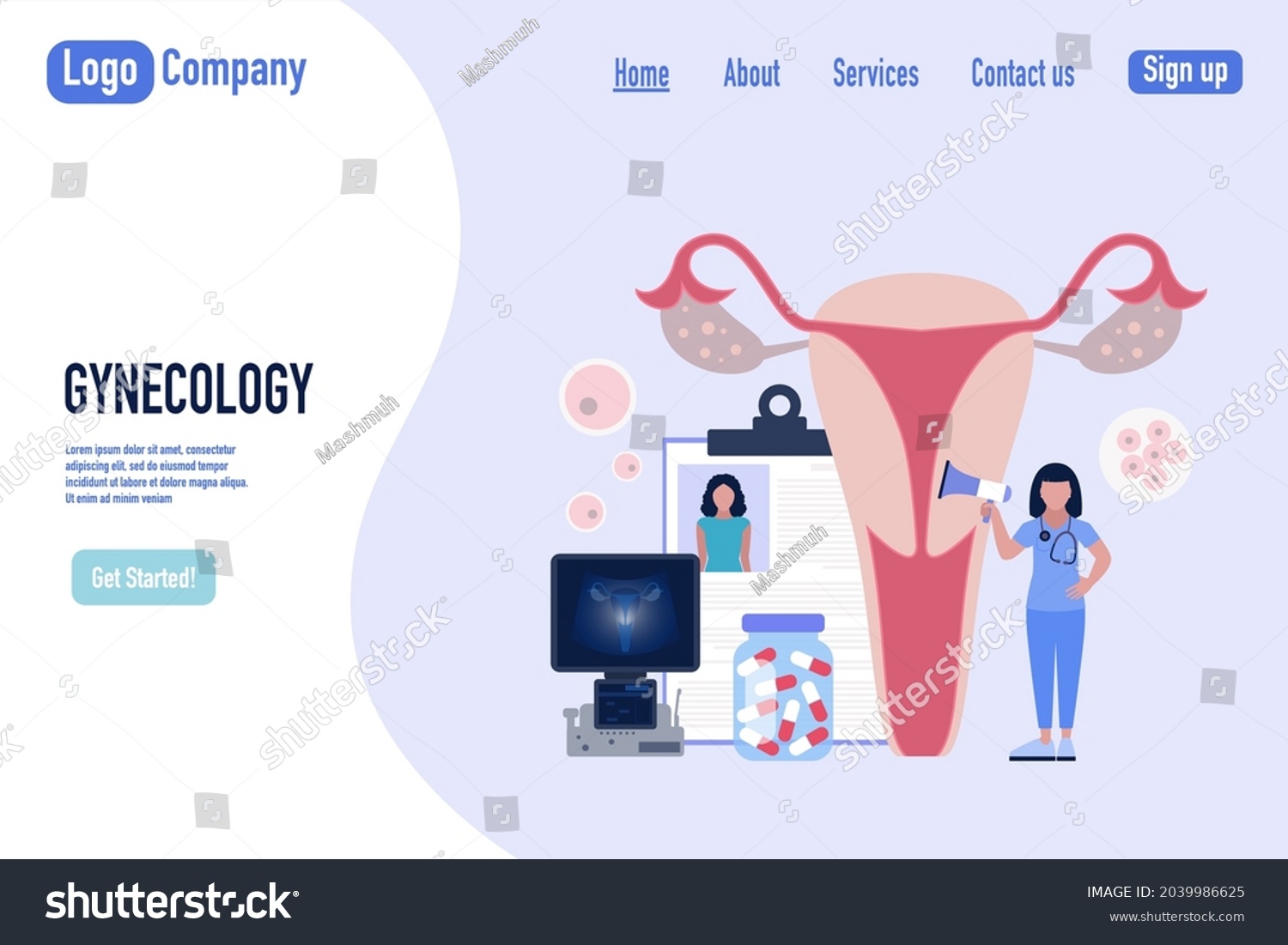 Gynecology Female Health Concept Young Woman Stock Vector Royalty Free