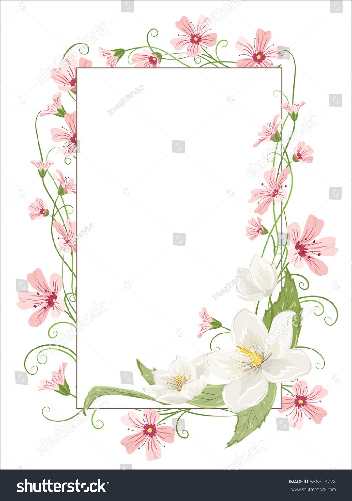 Gypsophila Hellebore Pink Purple Flowers Tangled Stock Vector 556393228 ...