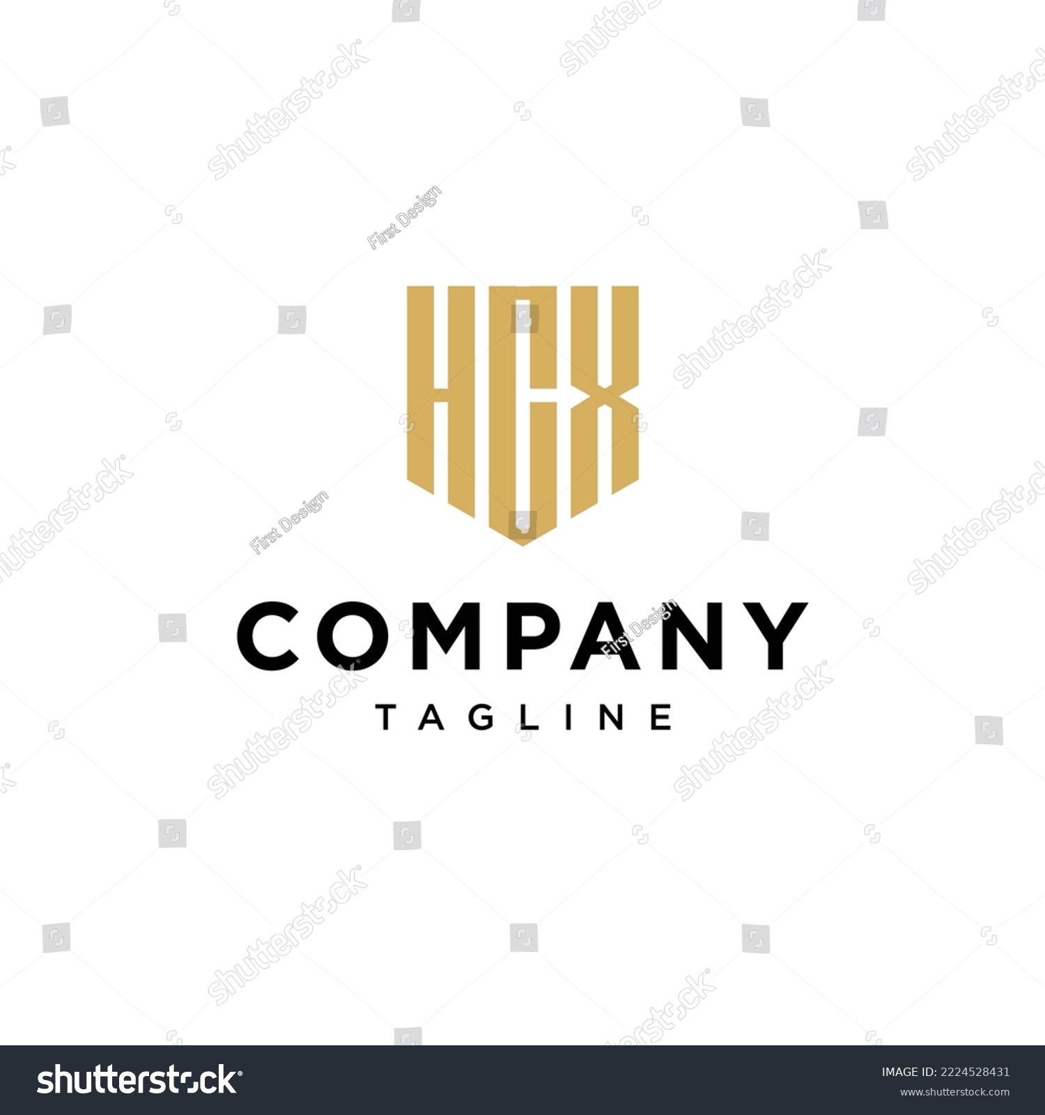 SVG of H C X letter shield logo icon vector template svg
