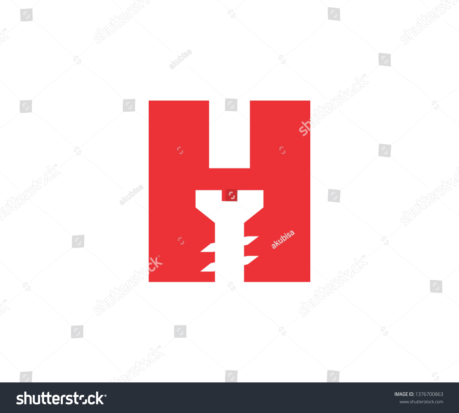 H Logo Construction Simple Stock Vector (Royalty Free) 1376700863