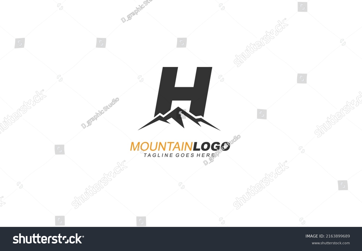 H Logo Mountain Identity Letter Template Stock Vector (Royalty Free ...