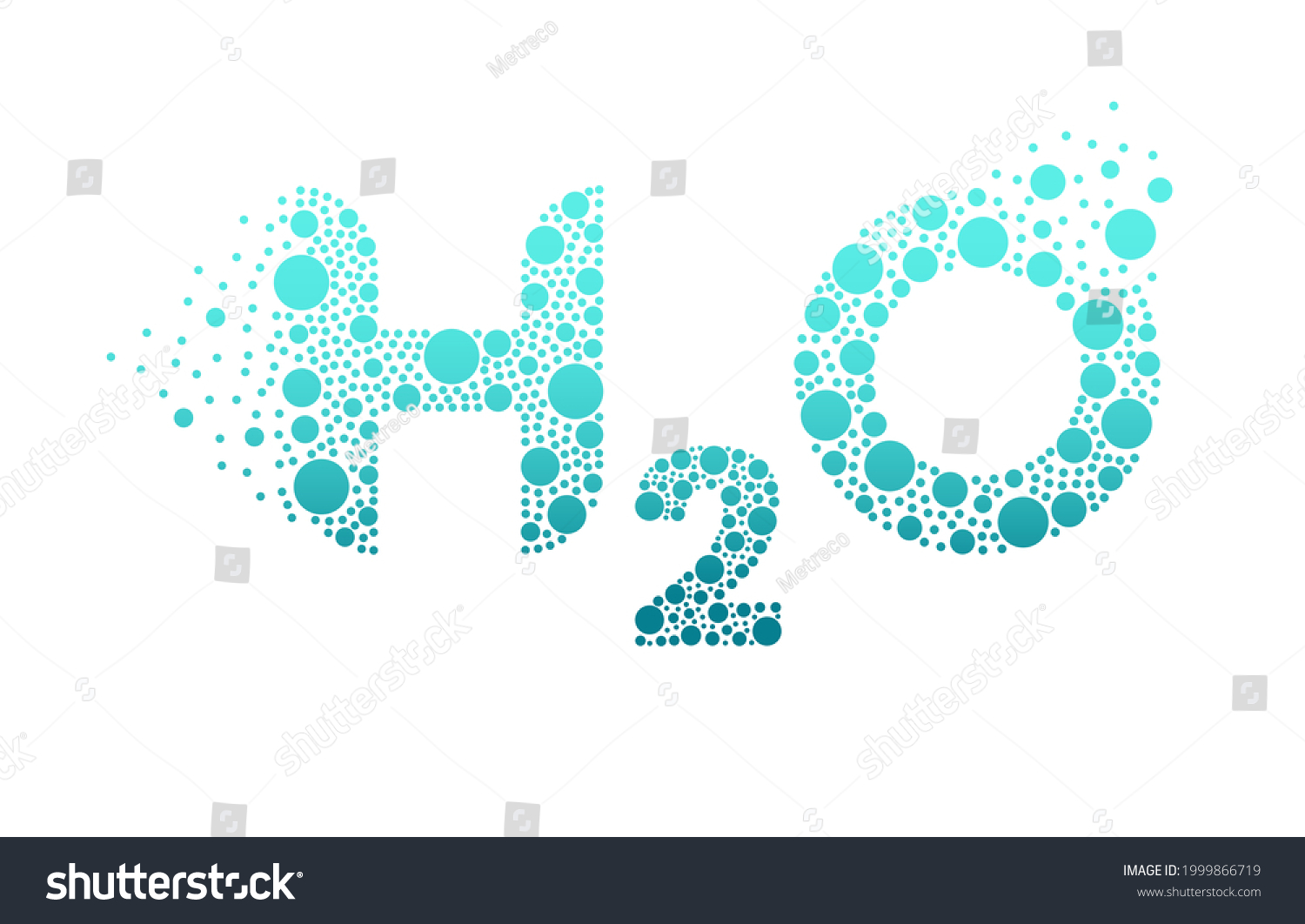 H2o Water Molecule Logo Concept Isolated Stock Vector (Royalty Free ...