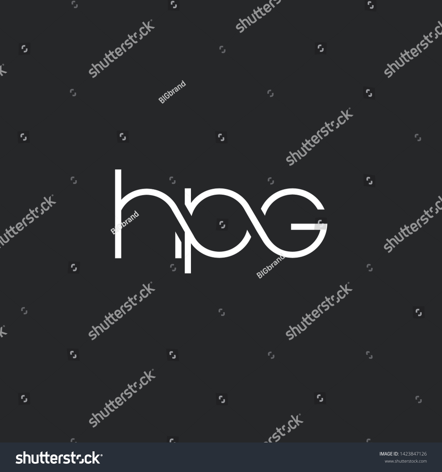 H P G Letters Joint Logo Stock Vector Royalty Free