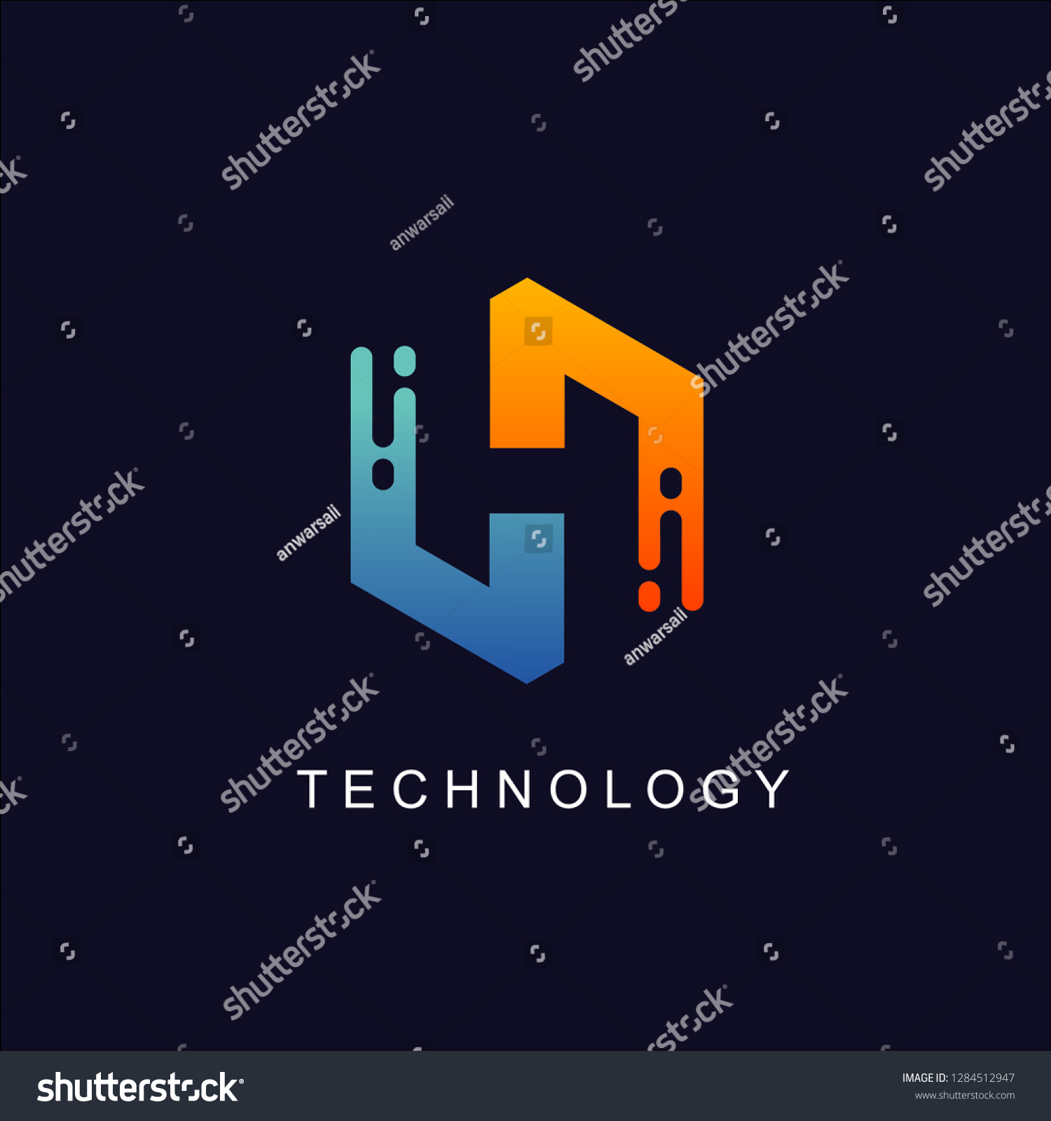 H Tech Logo Design Vector Stock Vector (Royalty Free) 1284512947 ...