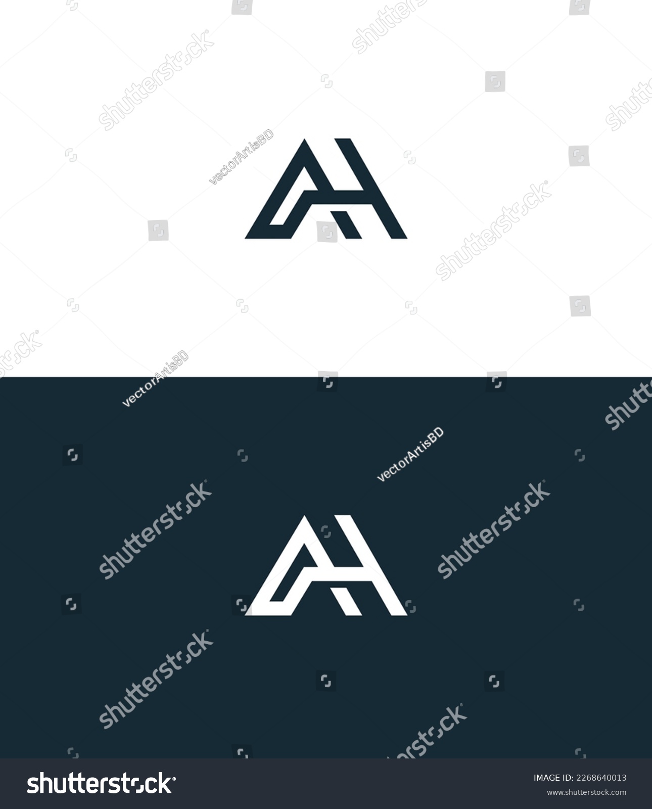 SVG of HA, AH letter logo design template elements. Modern abstract digital alphabet letter logo. Vector illustration. New Modern logo. svg