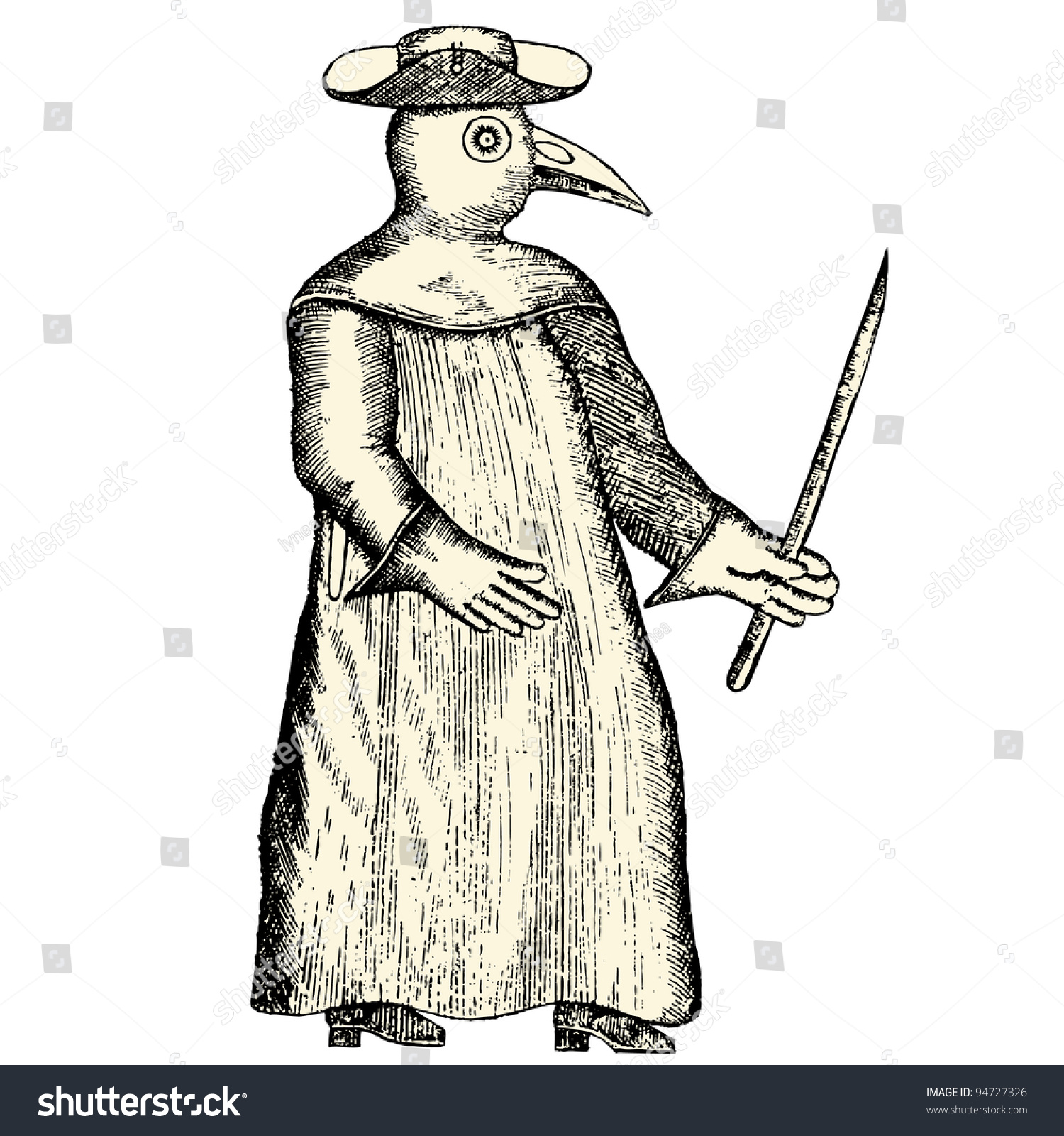 SVG of Habit of doctor during a plague epidemic - vintage engraved illustration - 