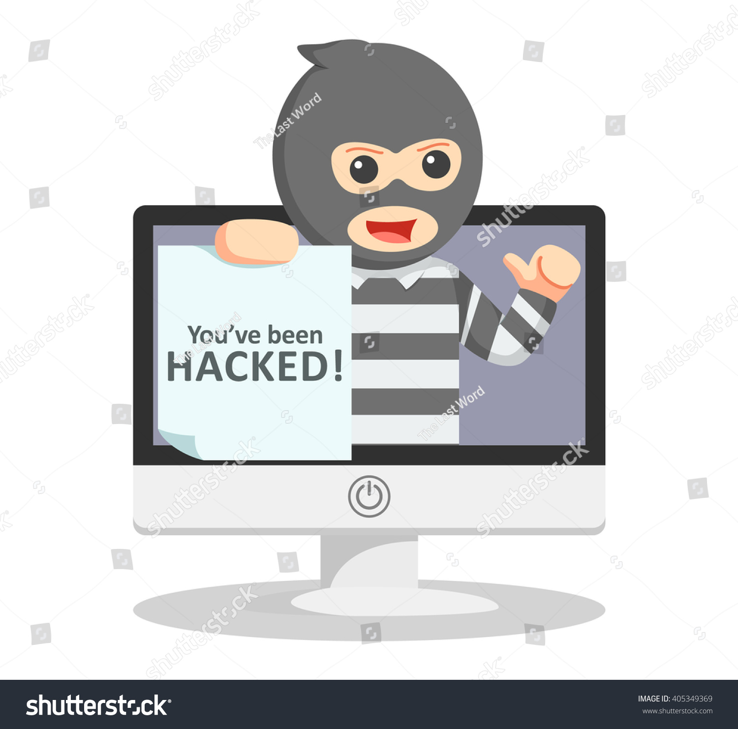 Hacked Warning Illustration Stock Vector (Royalty Free) 405349369