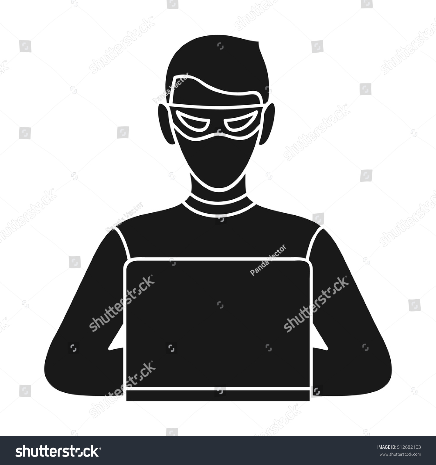 Hacker Icon Black Style Isolated On Stock Vector Royalty Free 512682103