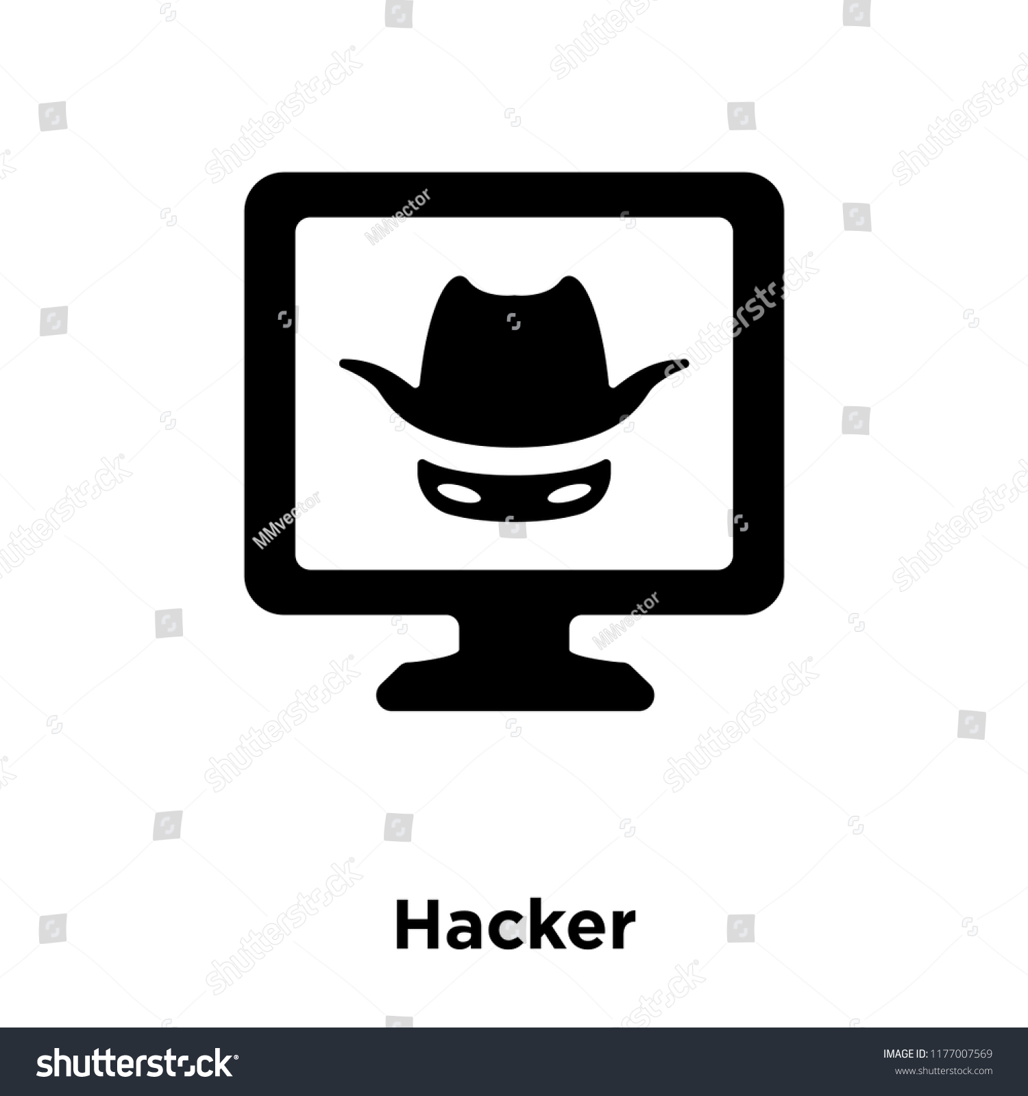 Hacker Icon Vector Isolated On White Stock Vector Royalty Free 1177007569