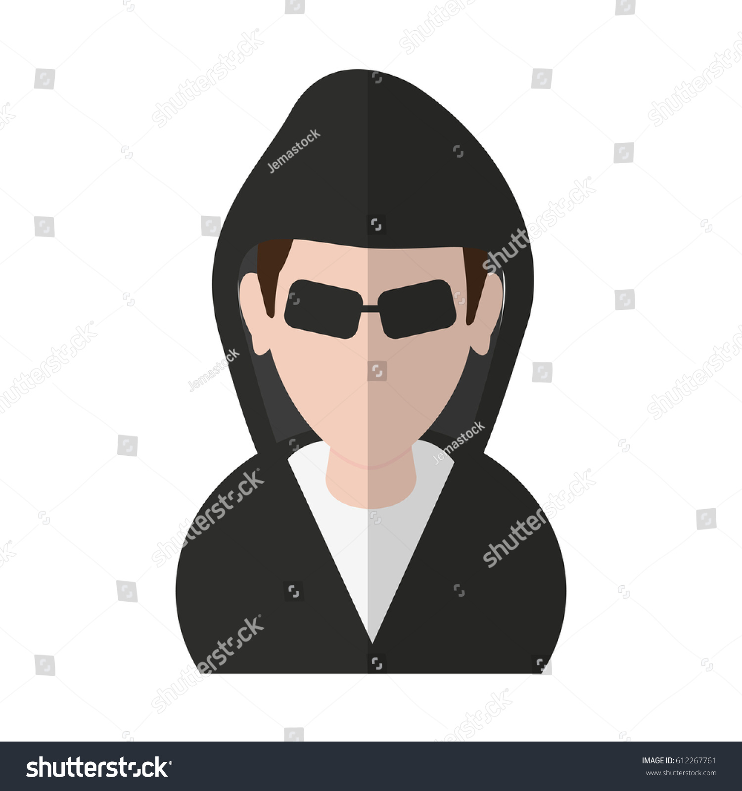 Hacker Man Icon Stock Vector (Royalty Free) 612267761