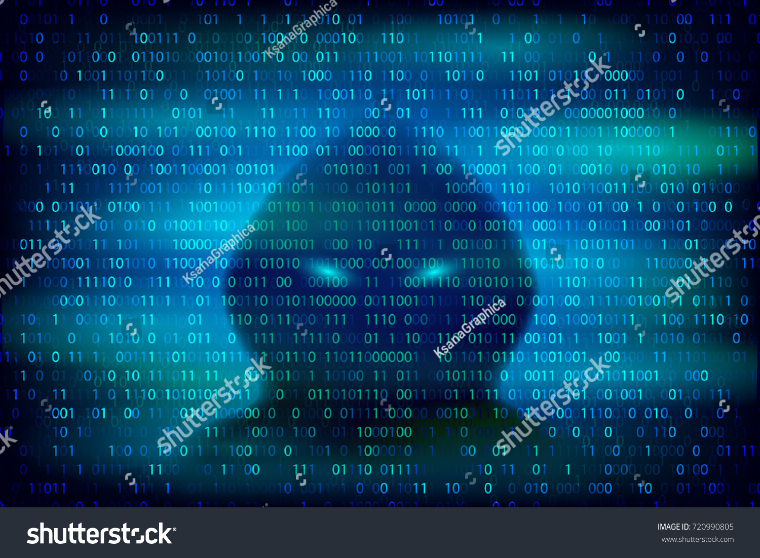 Hacker Silhouette On Blue Background Binary Stock Vector 720990805 ...