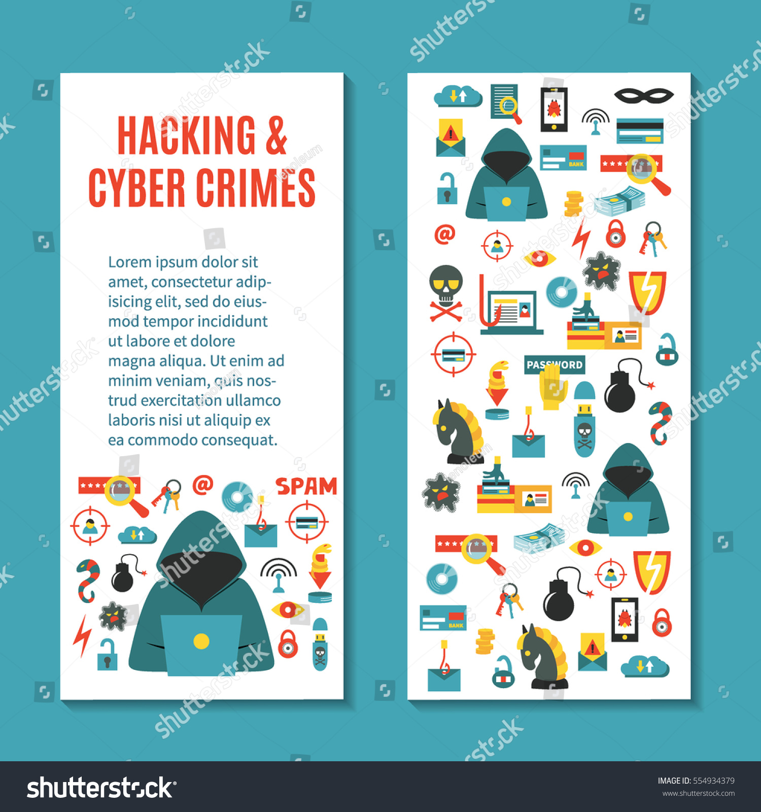 Hacking Cyber Crime Vertical Vector Banner Stock Vector 554934379 Shutterstock Hackers Website Template