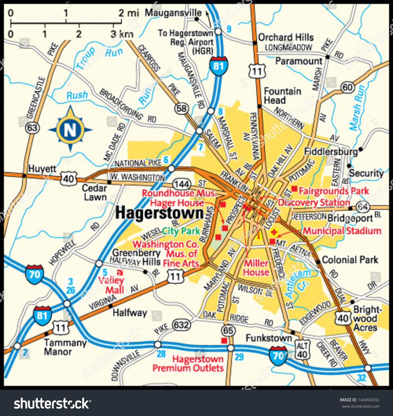 Hagerstown Md Zoning Map Hagerstown Maryland Area Map Stock Vector (Royalty Free) 144494332 |  Shutterstock