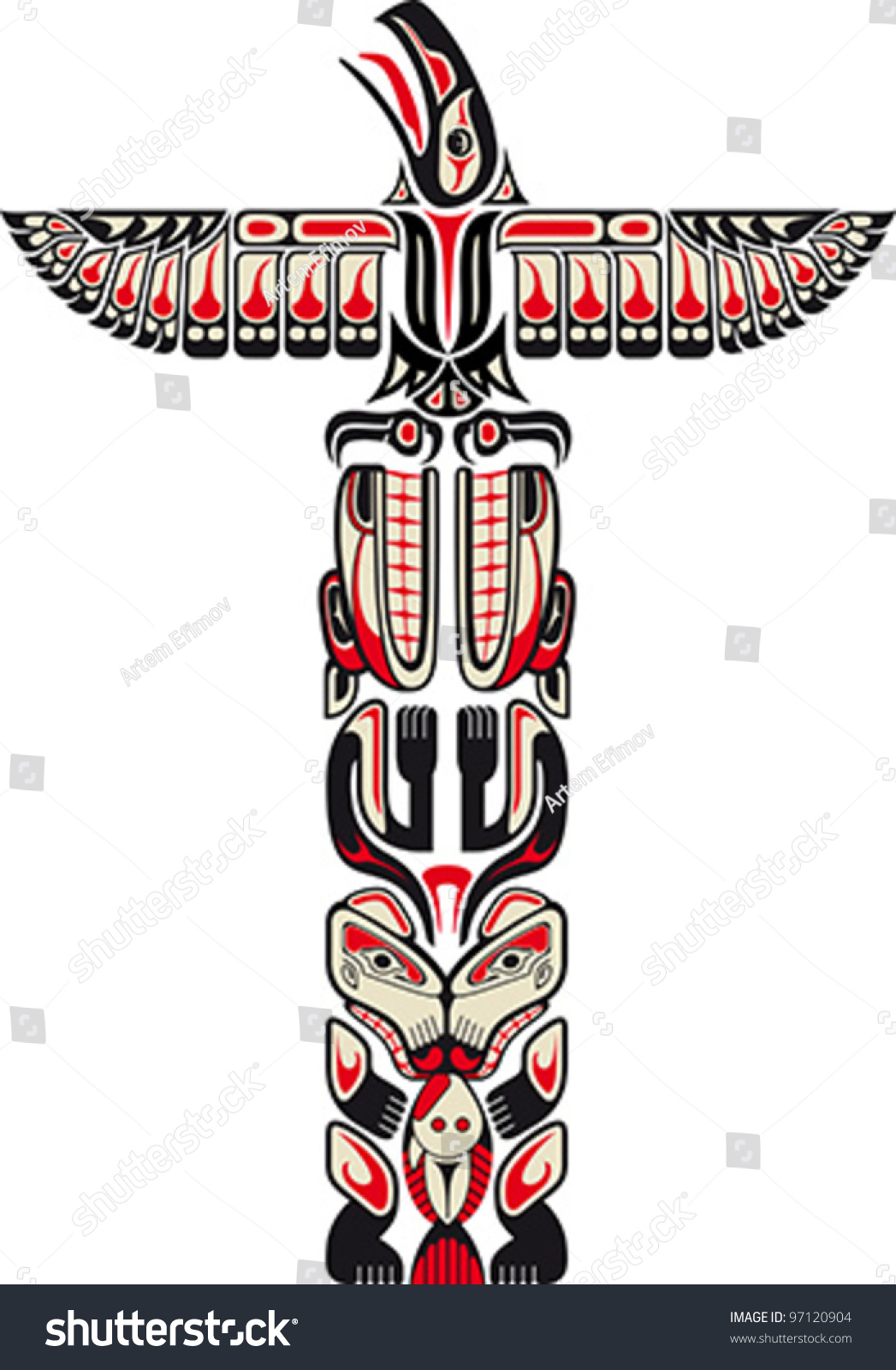 haida style totem pattern created animal stock vector haida style totem pattern created animal stock vector