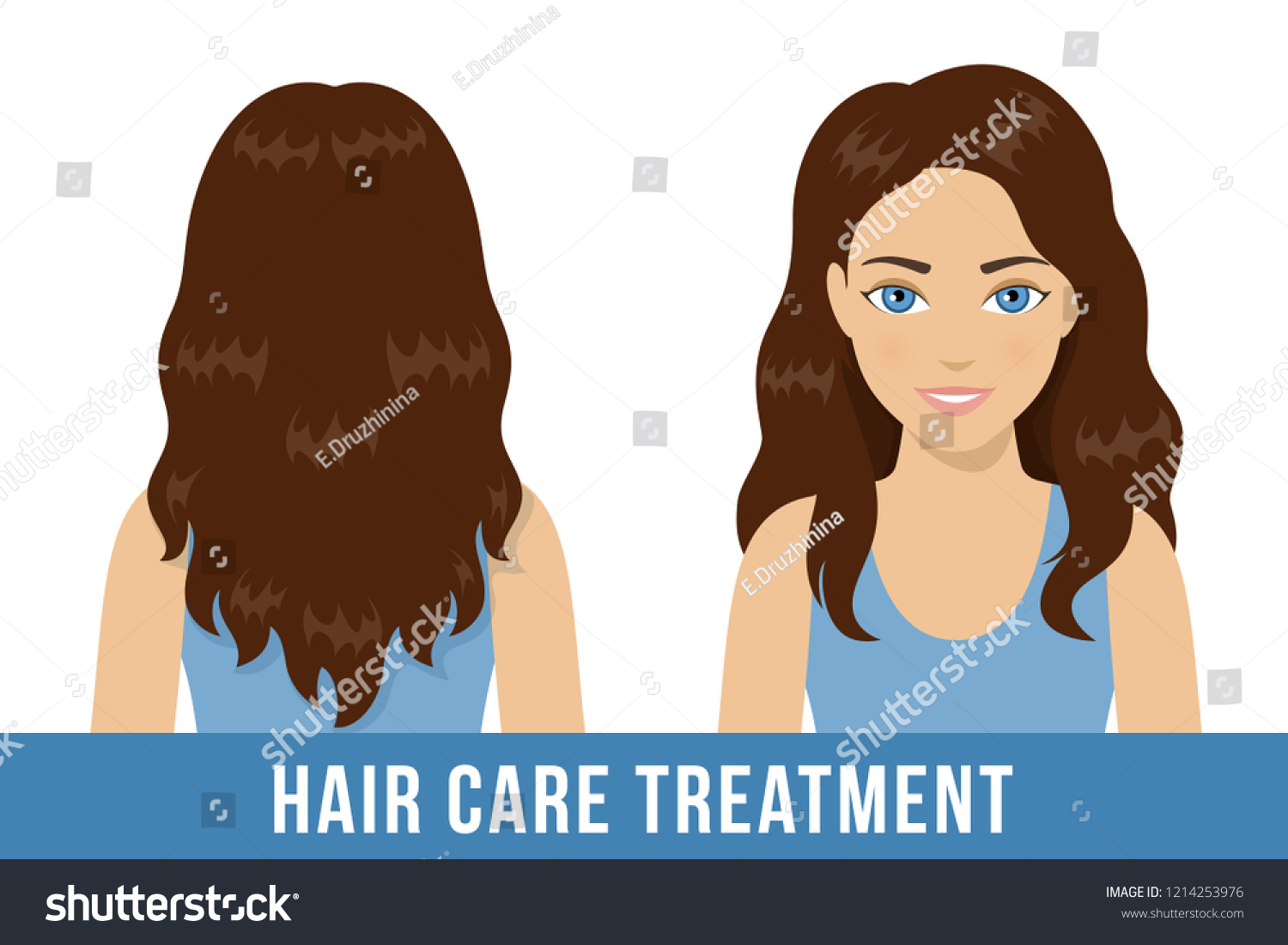 Hair Care Treatment Brunette Woman Healthy People Beauty
