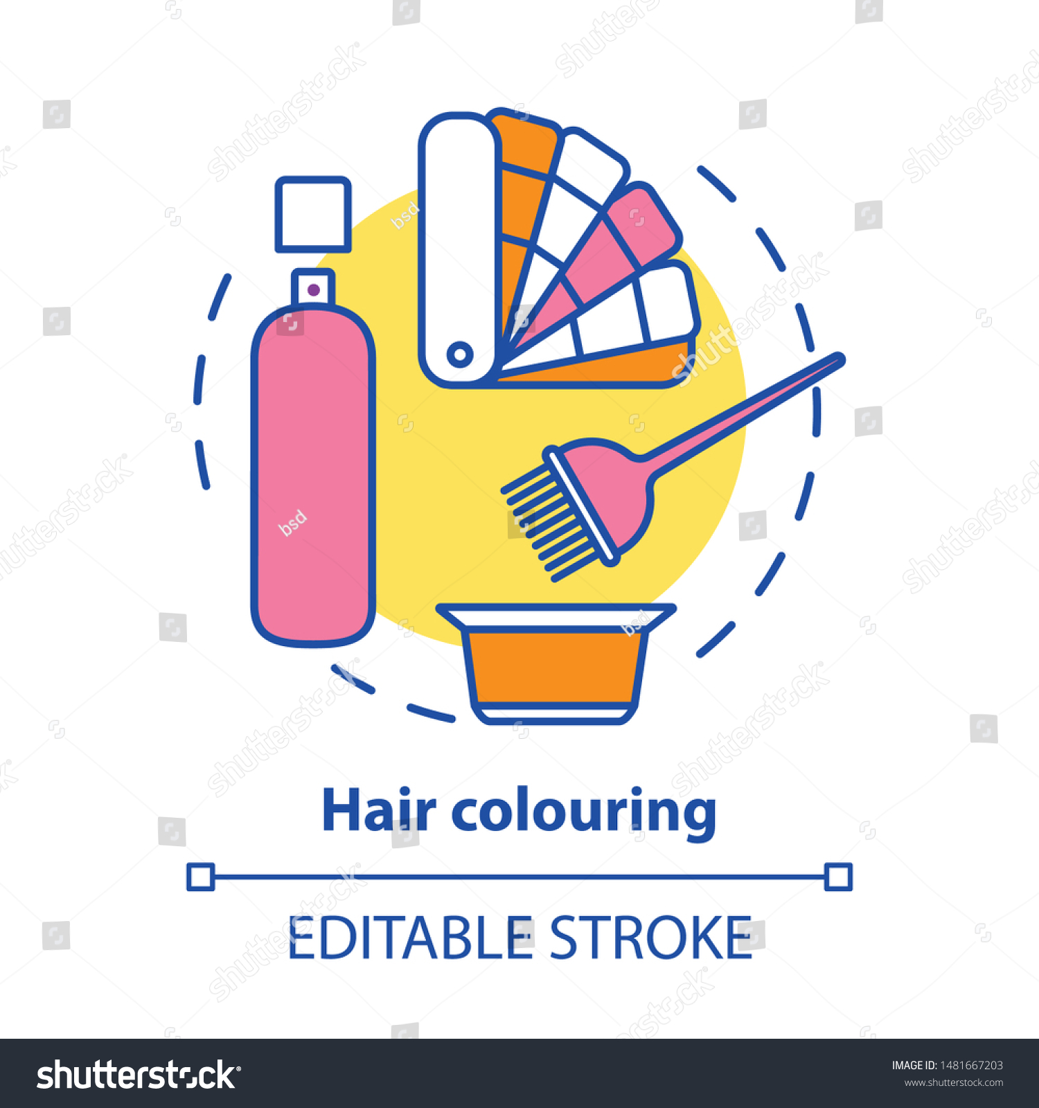 Hair Colouring Concept Icon Hair Highlighting Stock Vector Royalty Free 1481667203 Shutterstock 7754