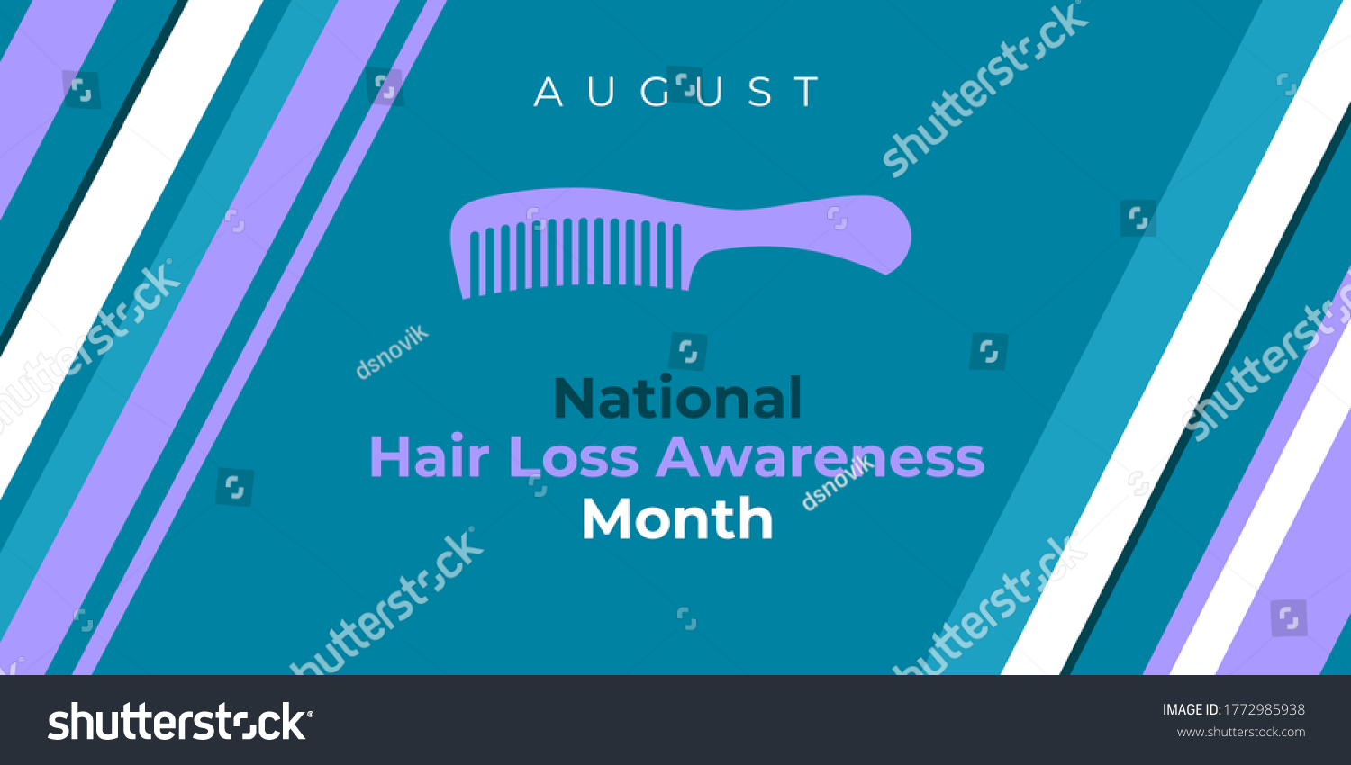 Hair Loss Awareness Month Vector Banner Stock Vector (Royalty Free