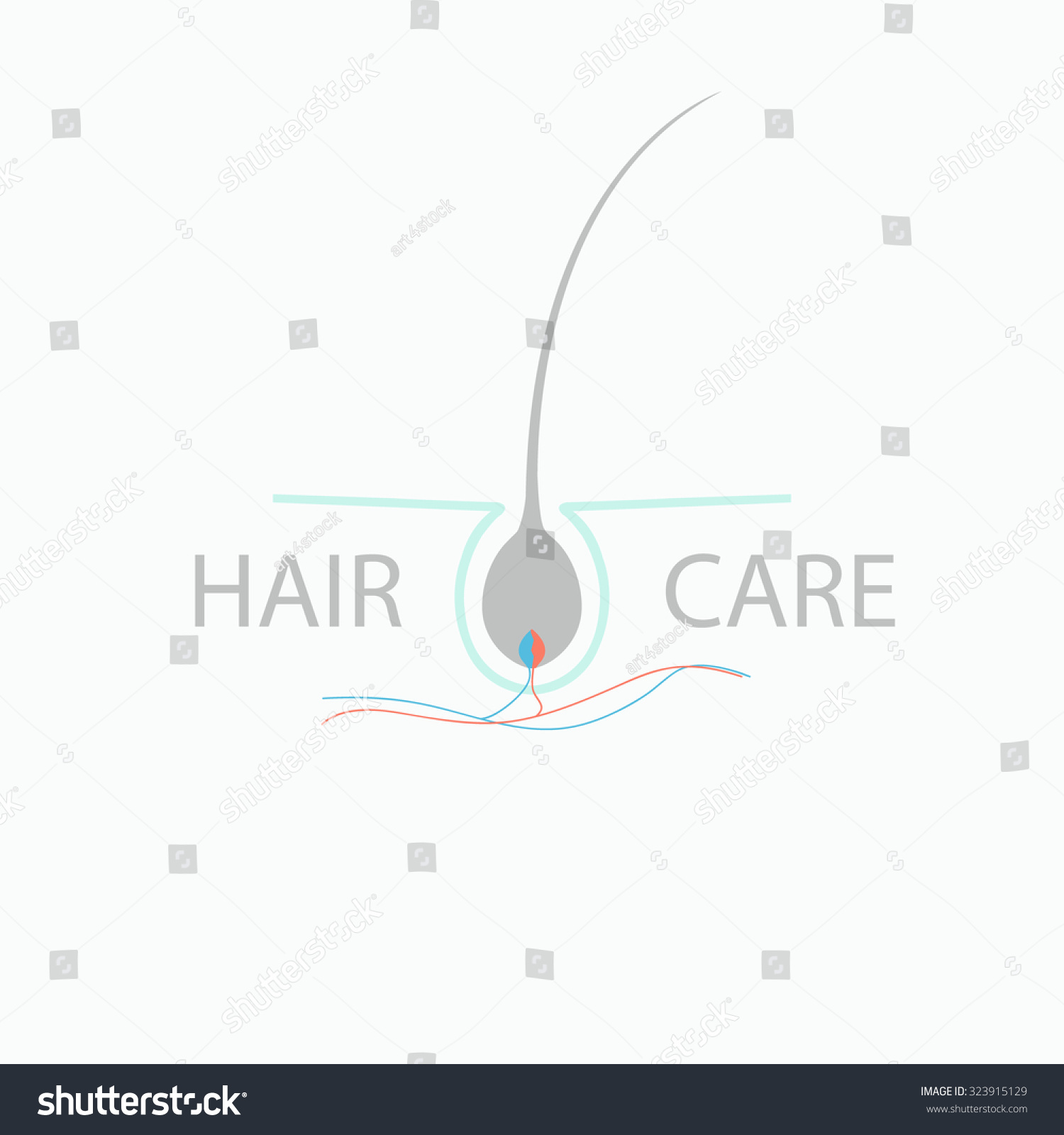 Hair Medical Diagnostics Symbol. Hair Care Logo. Vector Illustration Of ...